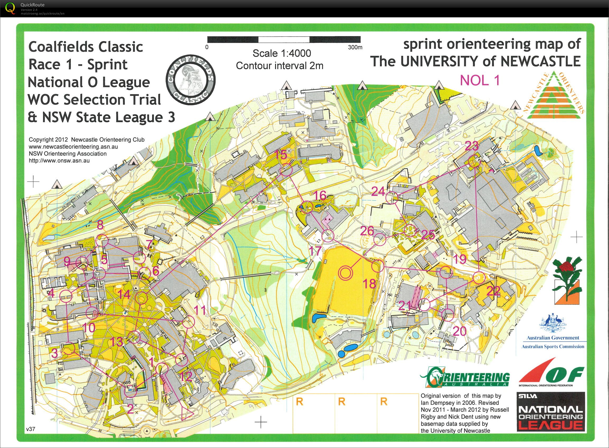 Coalfields Classic National Orienteering League Race 11 & WOC Trial (2012-05-12)