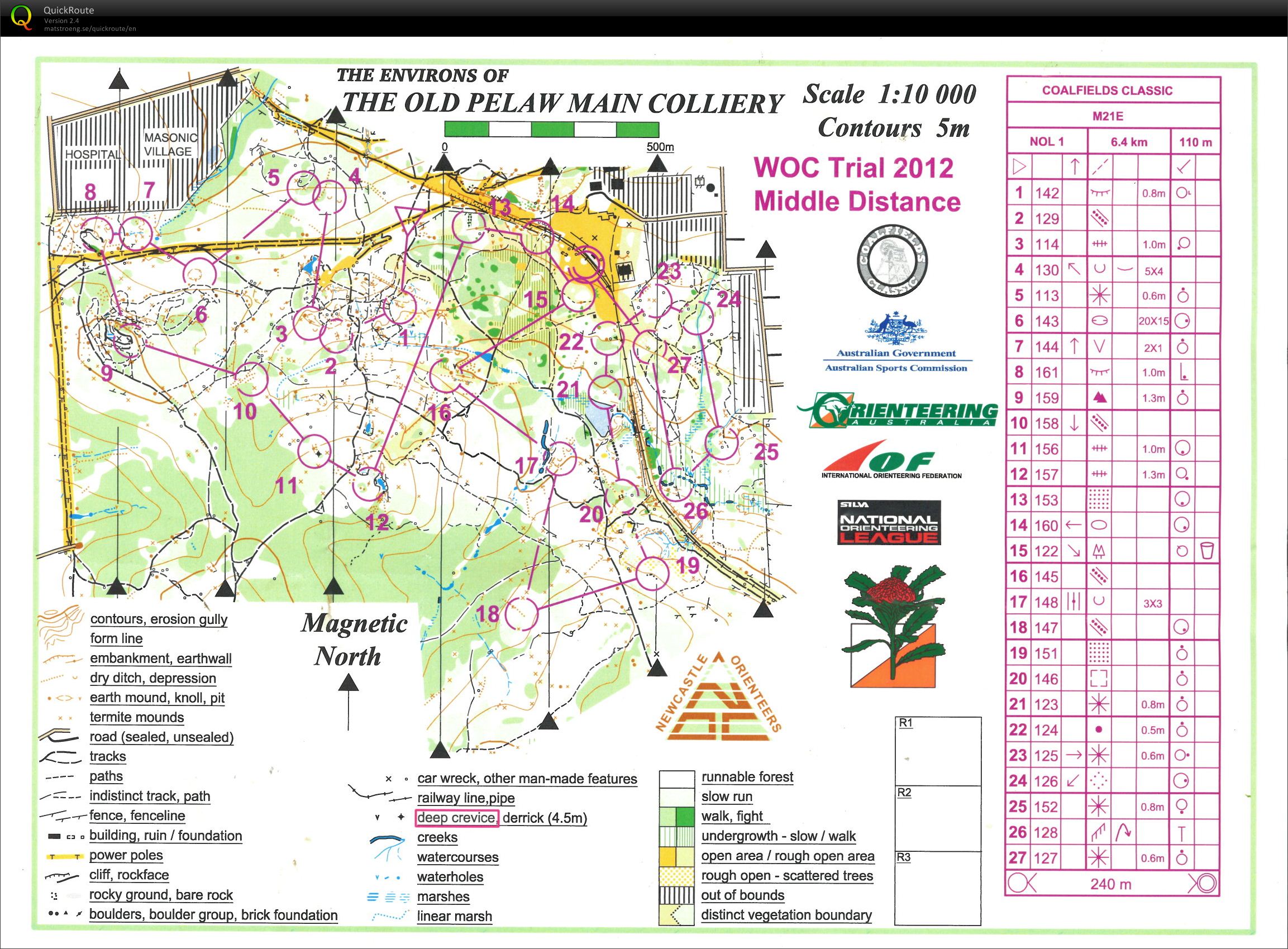 Coalfields Classic National Orienteering League Race 12 & WOC Trials (12-05-2012)