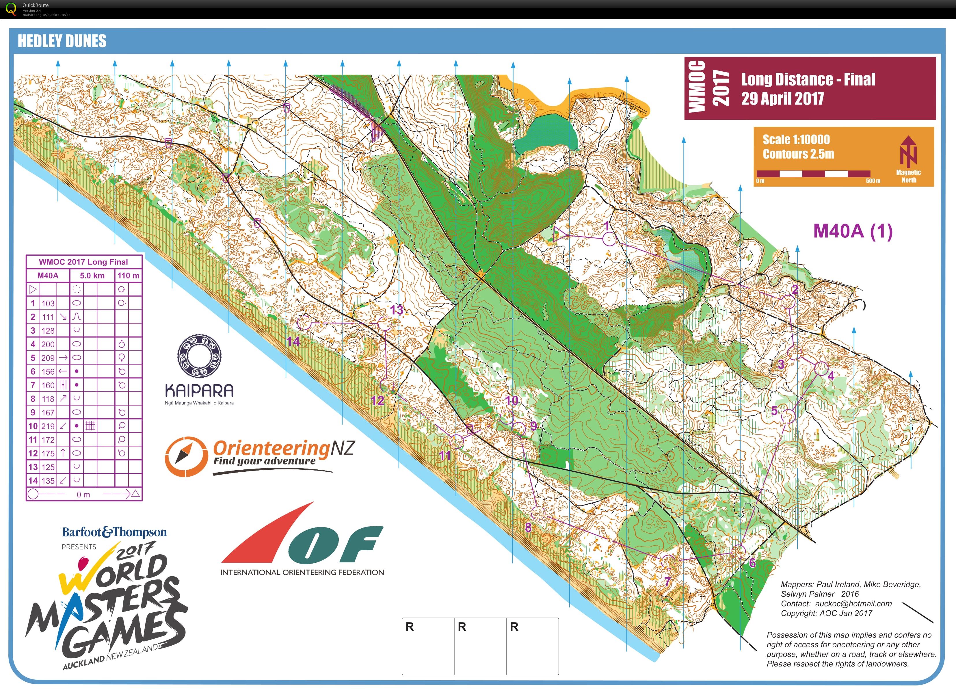2017 World Masters Orienteering Championships - Long Final. Map 1 of 2 (29-04-2017)