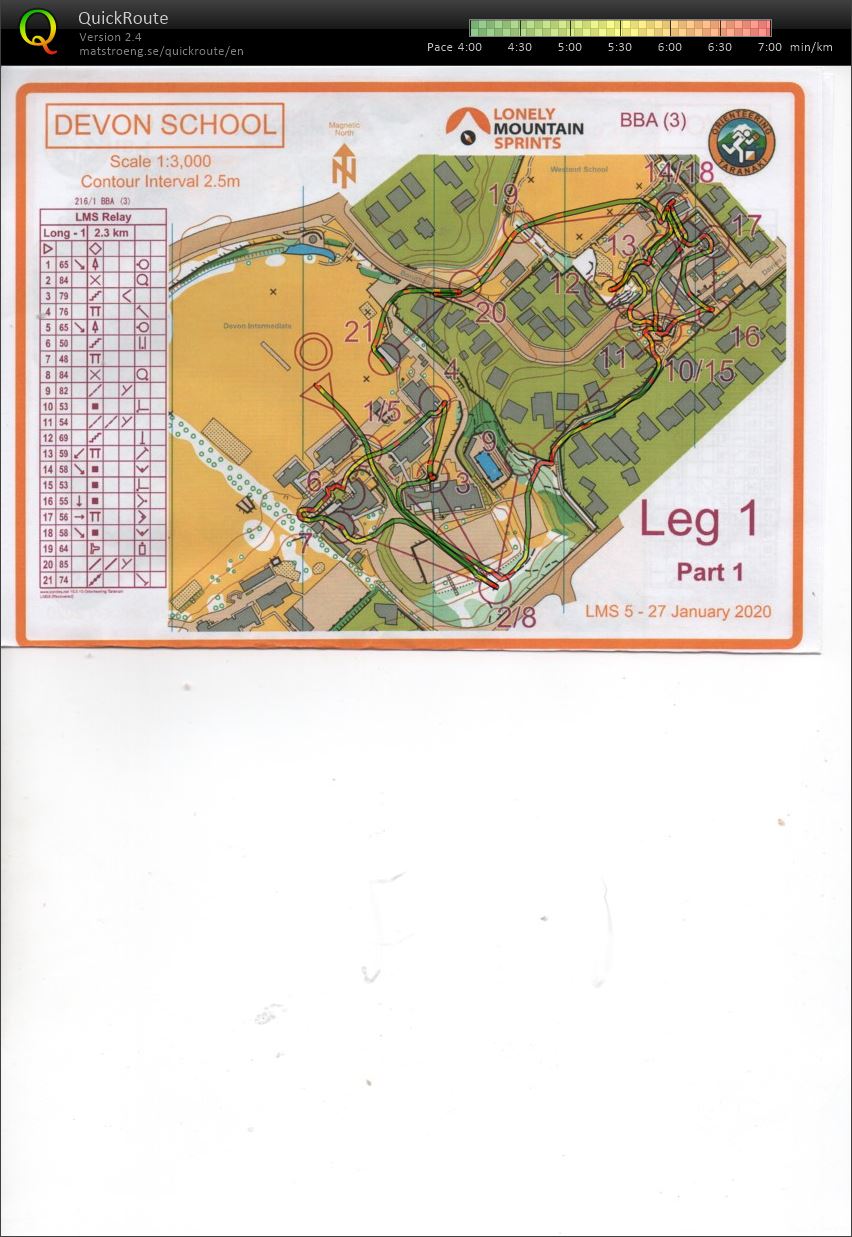 2020 Lonely Mountain Sprint Relay map 1 of 2 (27/01/2020)