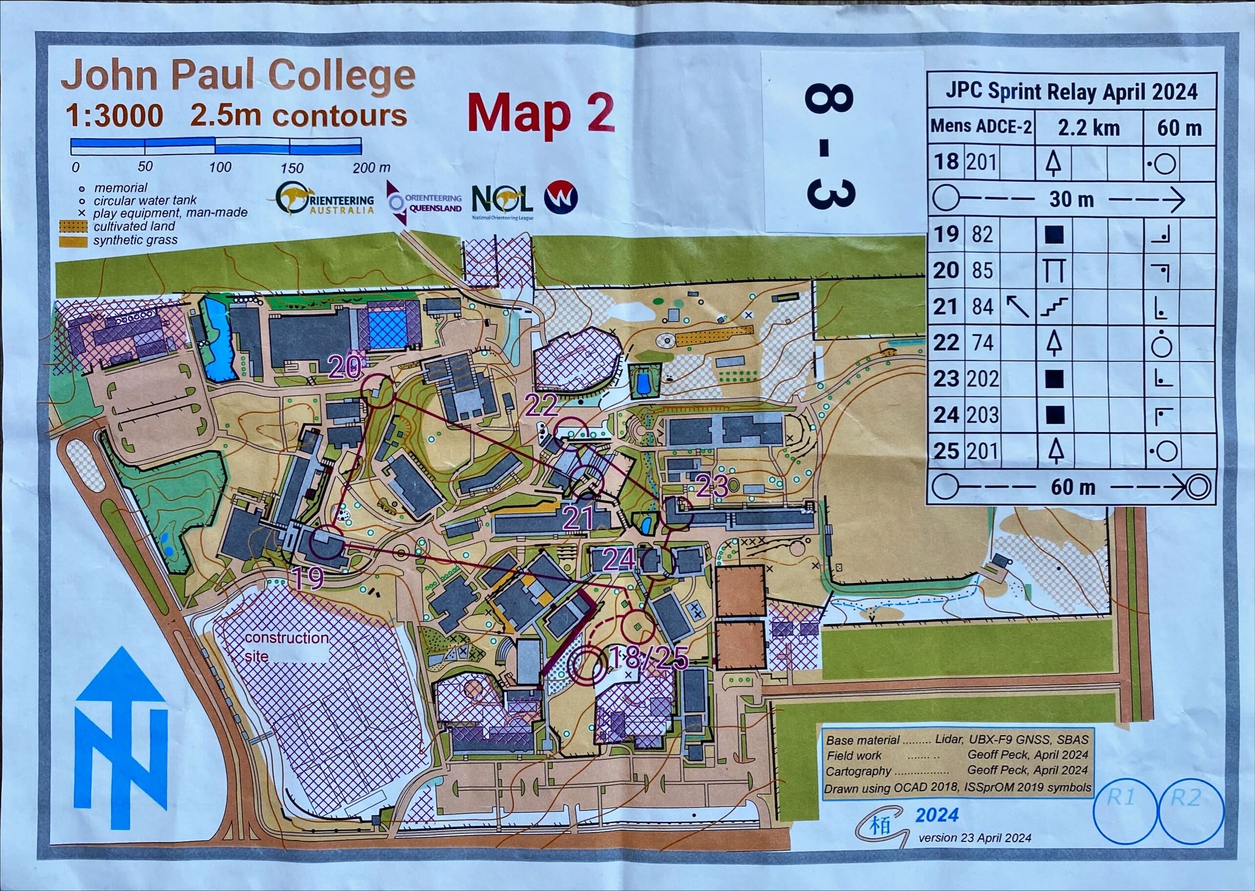 2024 NOL Sprint Relay map 2 (27/04/2024)