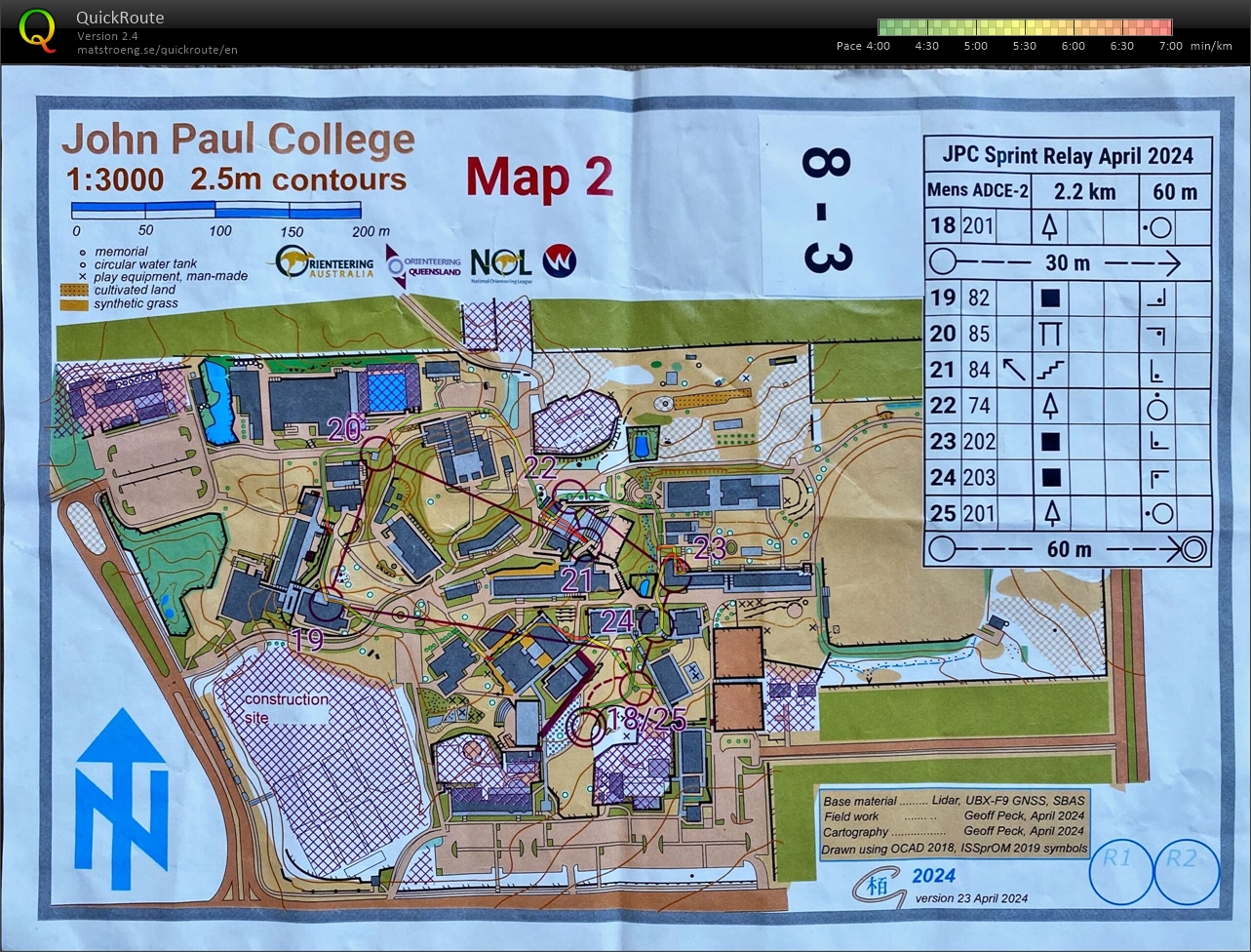 2024 NOL Sprint Relay map 2 (27/04/2024)