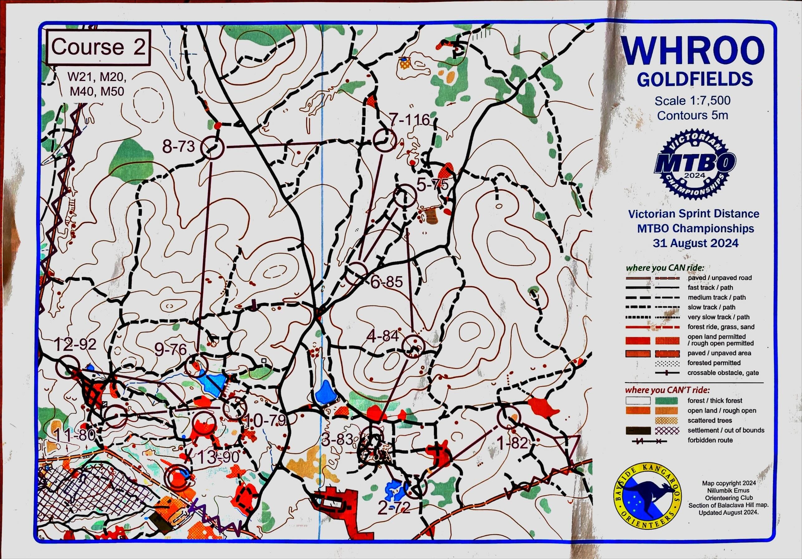 2024 Victorian MTBO Sprint Championship (31/08/2024)