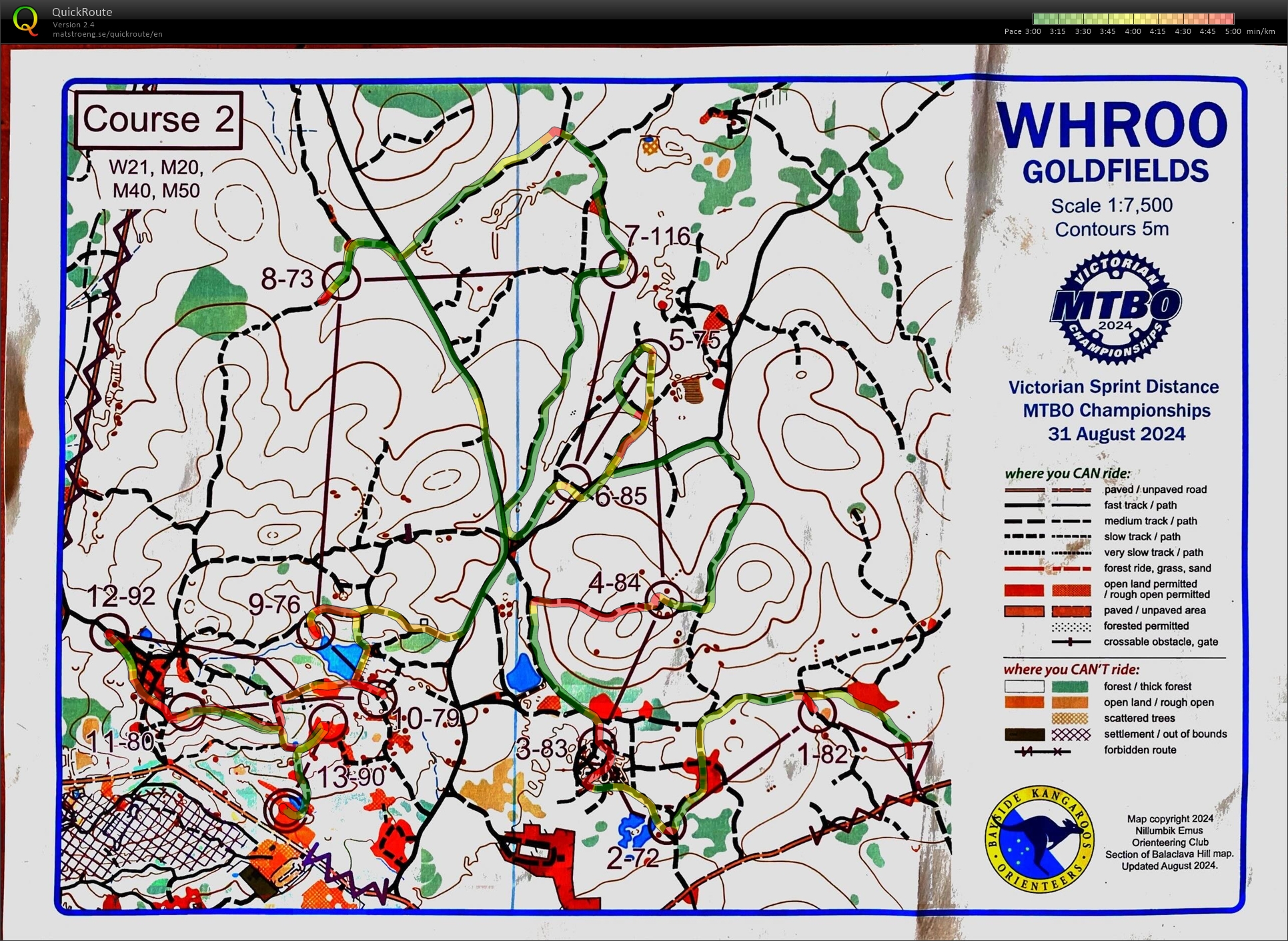 2024 Victorian MTBO Sprint Championship (31/08/2024)