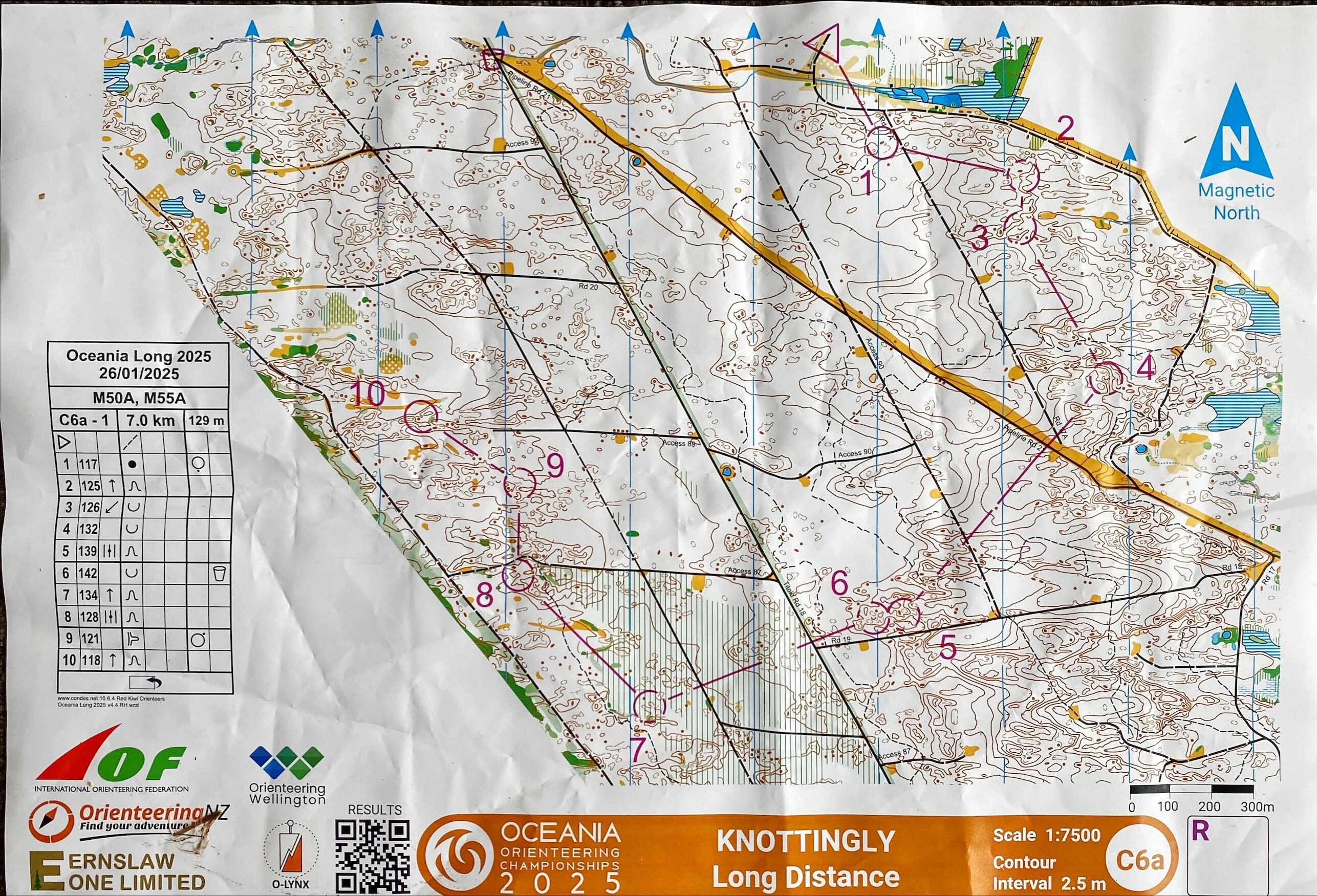 2025 Oceania Championships Long Distance map 1 of 2 (26/01/2025)