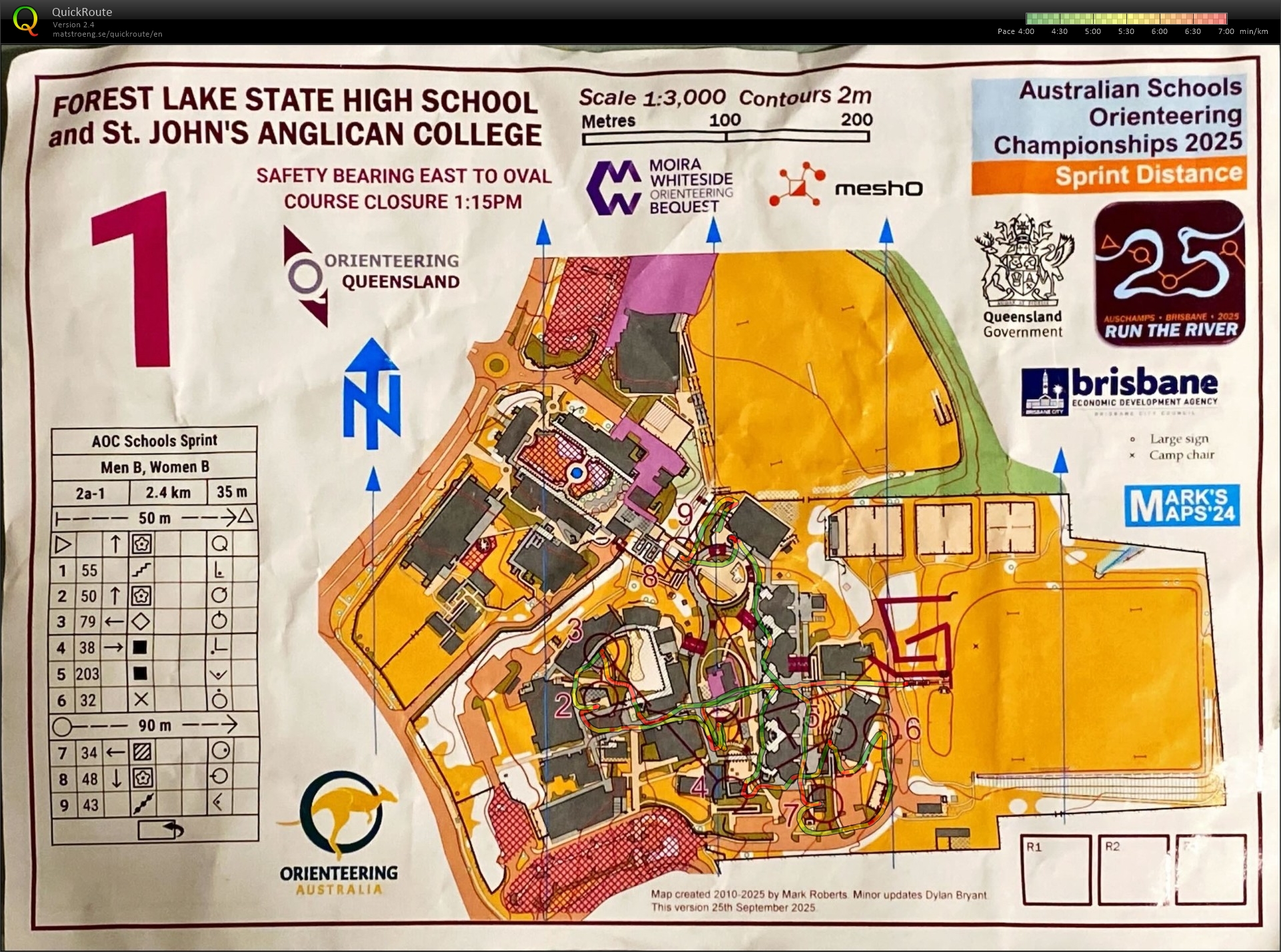 2025 Run The River Stage 1 map 1 of 2 (30/09/2025)