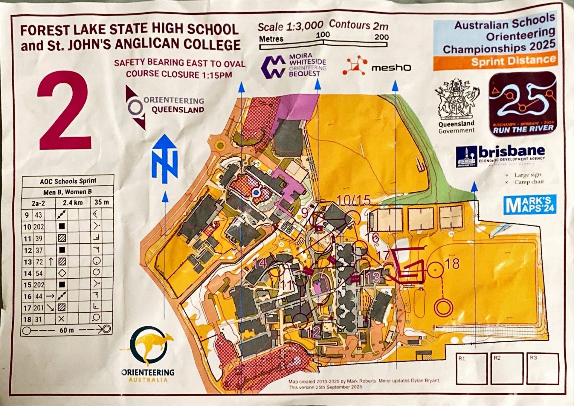 2025 Run The River Stage 1 map 2 of 2 (30/09/2025)