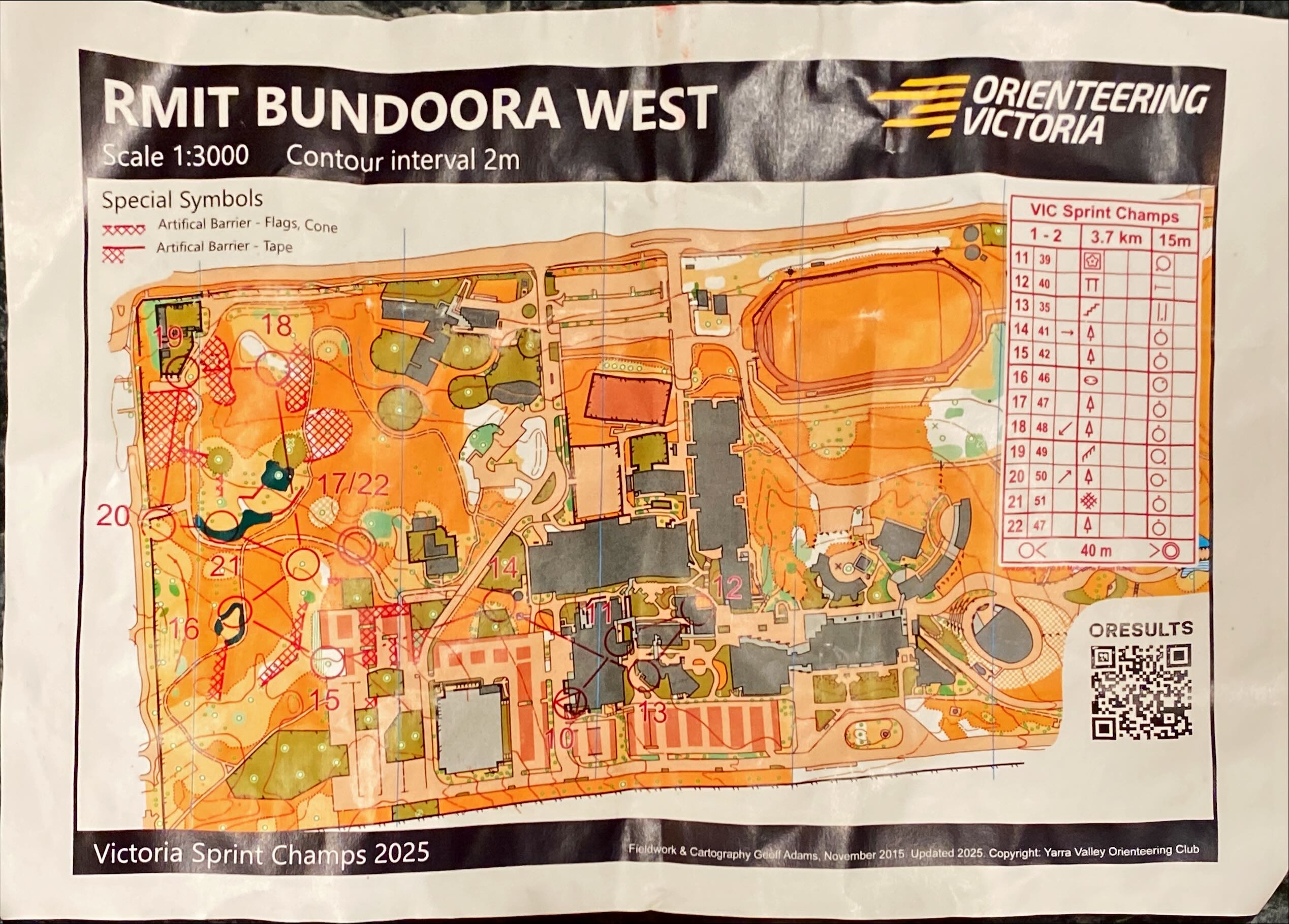 2025 Victorian Championships Sprint Distance map 2 (30.11.2025)