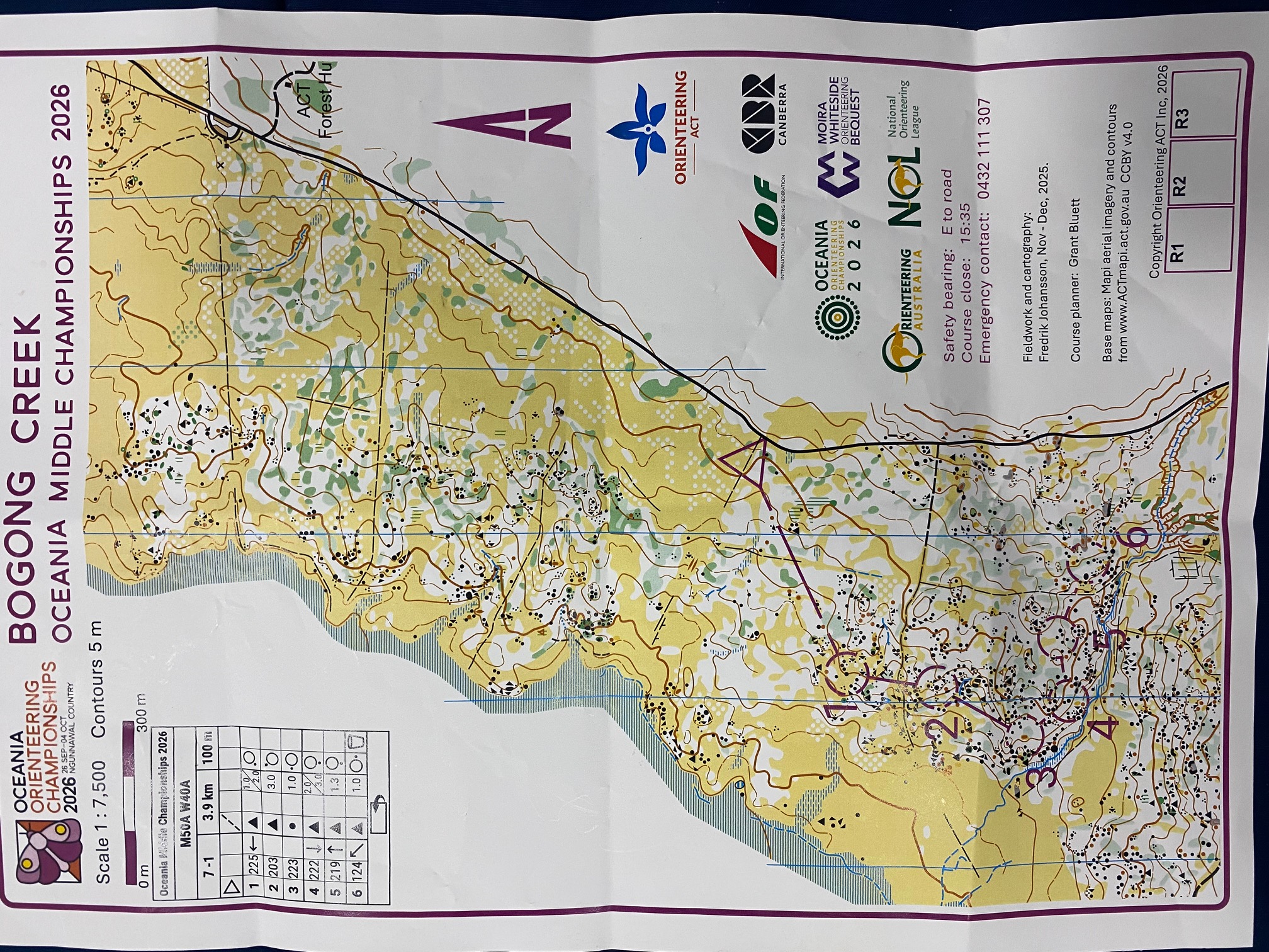 2026 Oceania Championships Middle Distance map 1 (26/09/2026)