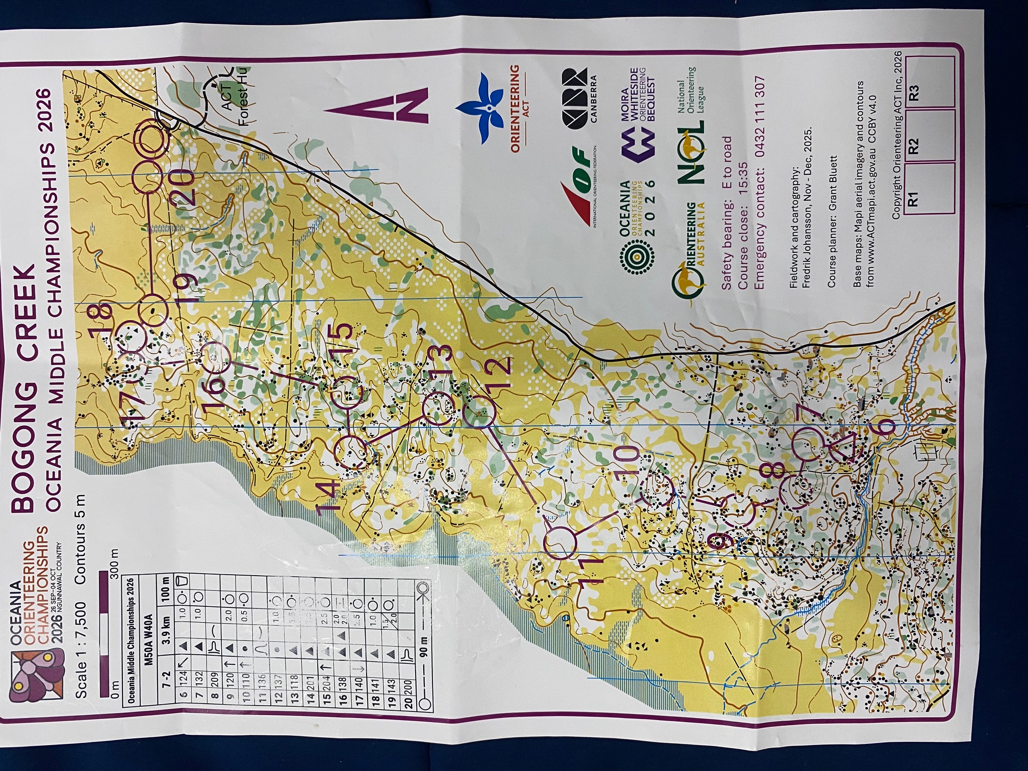 2026 Oceania Championships Middle Distance map 2 (26/09/2026)