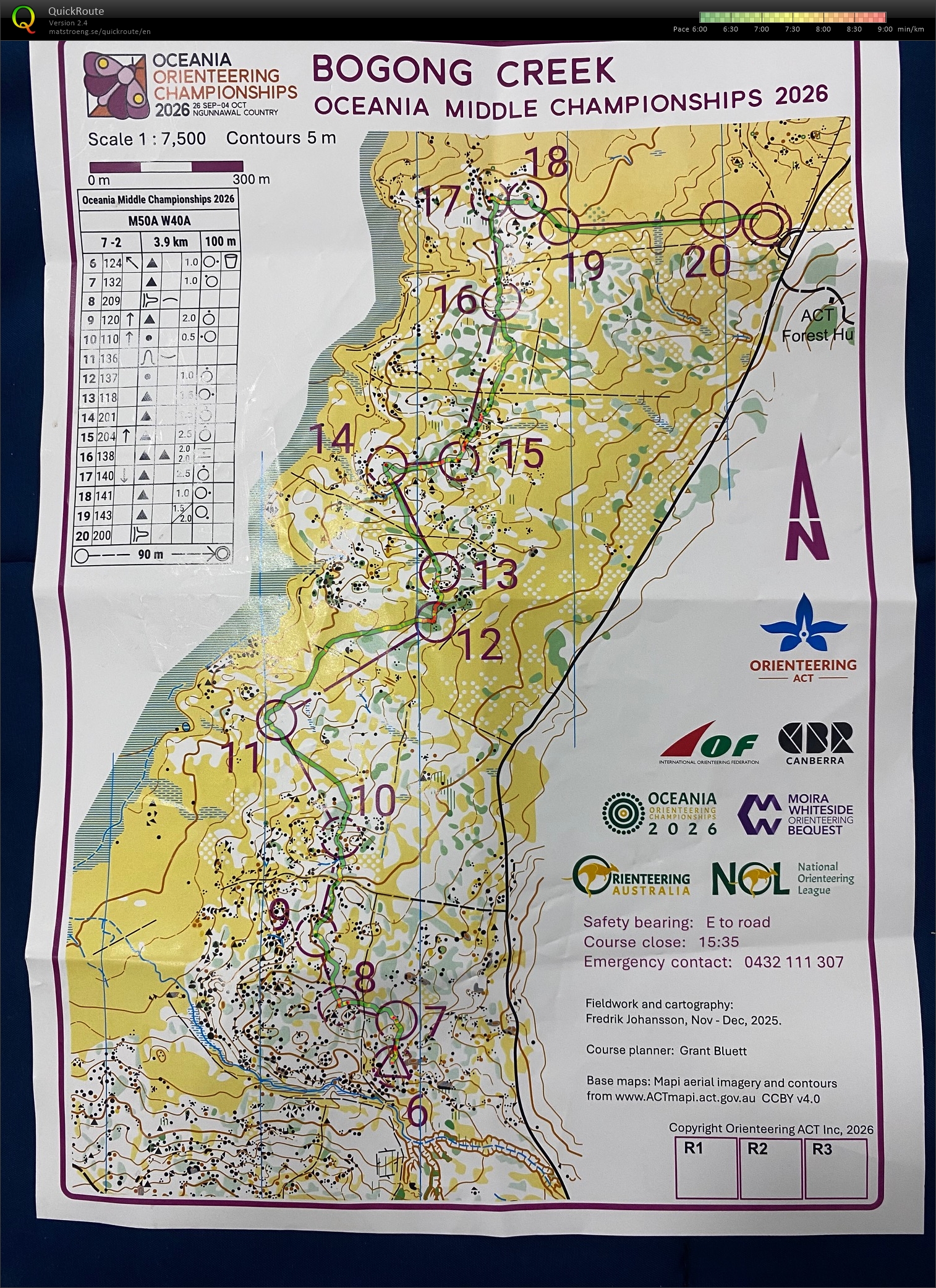 2026 Oceania Championships Middle Distance map 2 (26/09/2026)